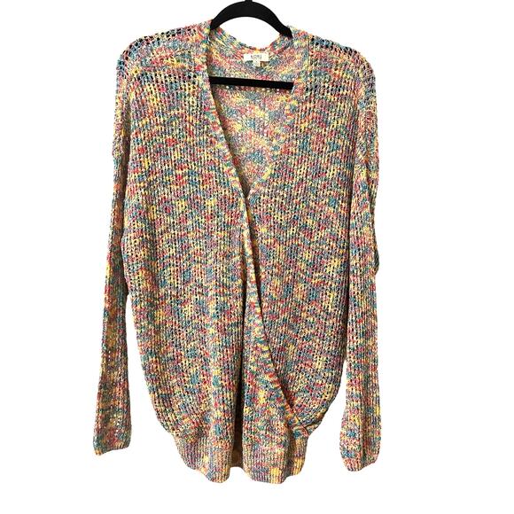 Kori America mesh style long sleeve wrap sweater, size S - Picture 1 of 9